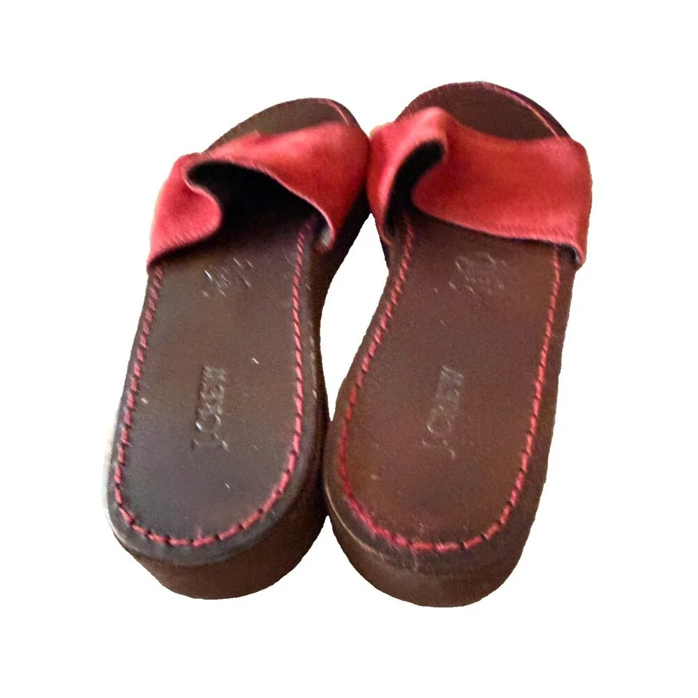 J Crew Rust Suede Slip On Platform Sandals Size 9M